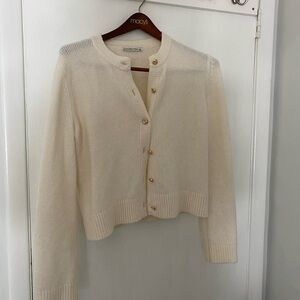 Abercrombie & Fitch Ivory Cardigan with Gold Buttons